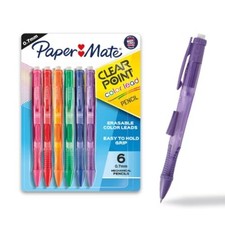 Paper Mate 6 Pack Clearpoint Colored Lead Mechanical Pencils, Bright Colors