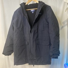 LANDS END Squall Youth Parka Winter Coat Boys Size XL 14-16 JACKET Black