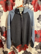Arizona Jean Co Men  s Medium 1/4 Zip Knit Sweater Blue Gray Pullover