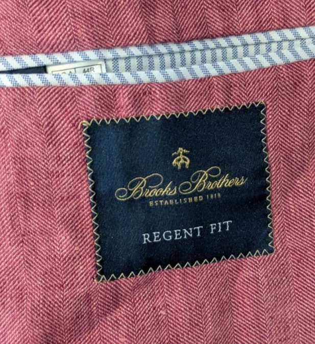 Blazer Brooks Brothers Regent Fit Rojo Italiano Lino Hecho en Jordan Angelico 44R Foto 2 de 4