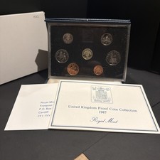 1987 GENUINE ROYAL MINT STANDARD SEVEN COIN PROOF YEAR SET boxed certificate 