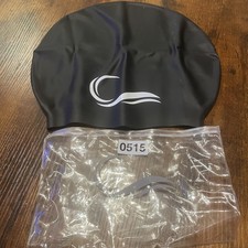 Silicone Swim Cap Adult Long Hair Waterproof Black Swimming Hat 0515