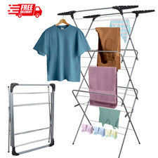 3 Tier Drying Rack Clothes Airer Foldable Laundry Rack Washing Drying Horse 15M.
