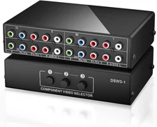 Component AV Video Switch Box 3 in 1 Out,  3 Port 5 RCA Ypbpr Cable RGB Componen