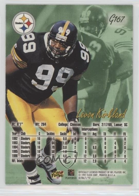 1997 Fleer Ultra Gold Medallion Edition Levon Kirkland #G167 - Image 2 of 2