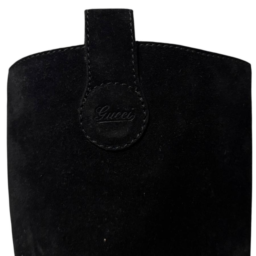 GUCCI Women's Long Suede Boots Size:35.5/JP:22.5 Black From Japan 141175K Authen thumbnail 9