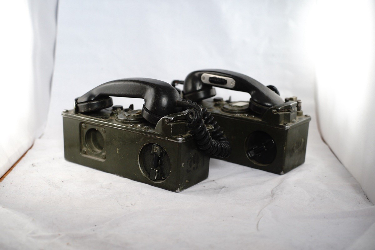 Working Telephone Set TA-312/PT w/ Carrying Cases Military Field
