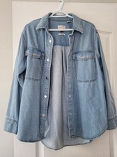 Long Sleeve Oversized Denim Shirt Universal Thread Small Medium Wash Smoke Free
