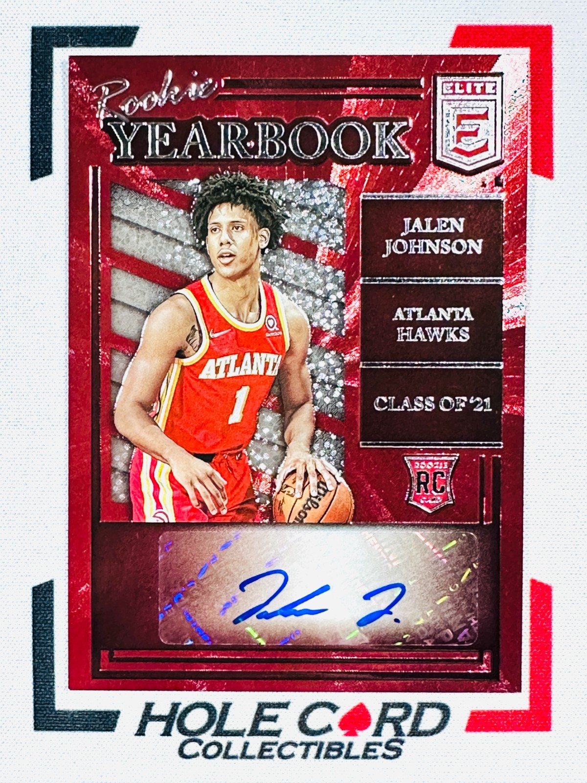JOHNSON JALEN RC 2021-22 Panini Donruss Elite #RY-JJO Rookie Yearbook Auto (1)