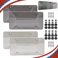 2Pcs Unbreakable License Plate Bubble Covers Universal Fitment Protector License