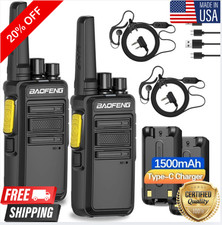 2 PACK Long Range Walkie Talkie 100 Mile Two Way Radio Charge Headset Waterproof