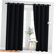 Out Curtains for Bedroom 84 inches Long - Light 52"W x 84"L Pack of 2 Black