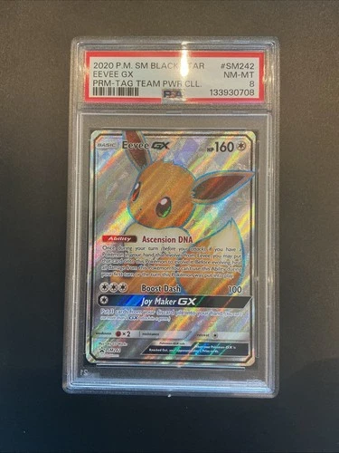 2020 POKEMON SM PROMO TAG TEAM POWERS COLLECTION #SM242 EEVEE GX PSA 8