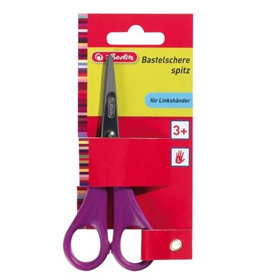 Herlitz Bastelschere spitz Linkshänder Schulschere rostfrei farbig sortiert