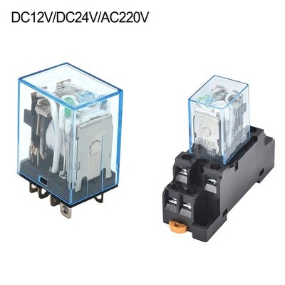 LY2NJ Relais DPDT 8Pin HH62P JQX 13F DC12V DC24V AC110V AC220V mit Sockel Sockel