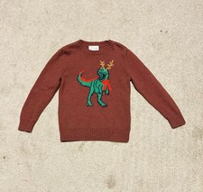 Tucker  Tate Christmas Dinosaur Sweater, Burgundy Brick/Multi - Size 4 VGUC 