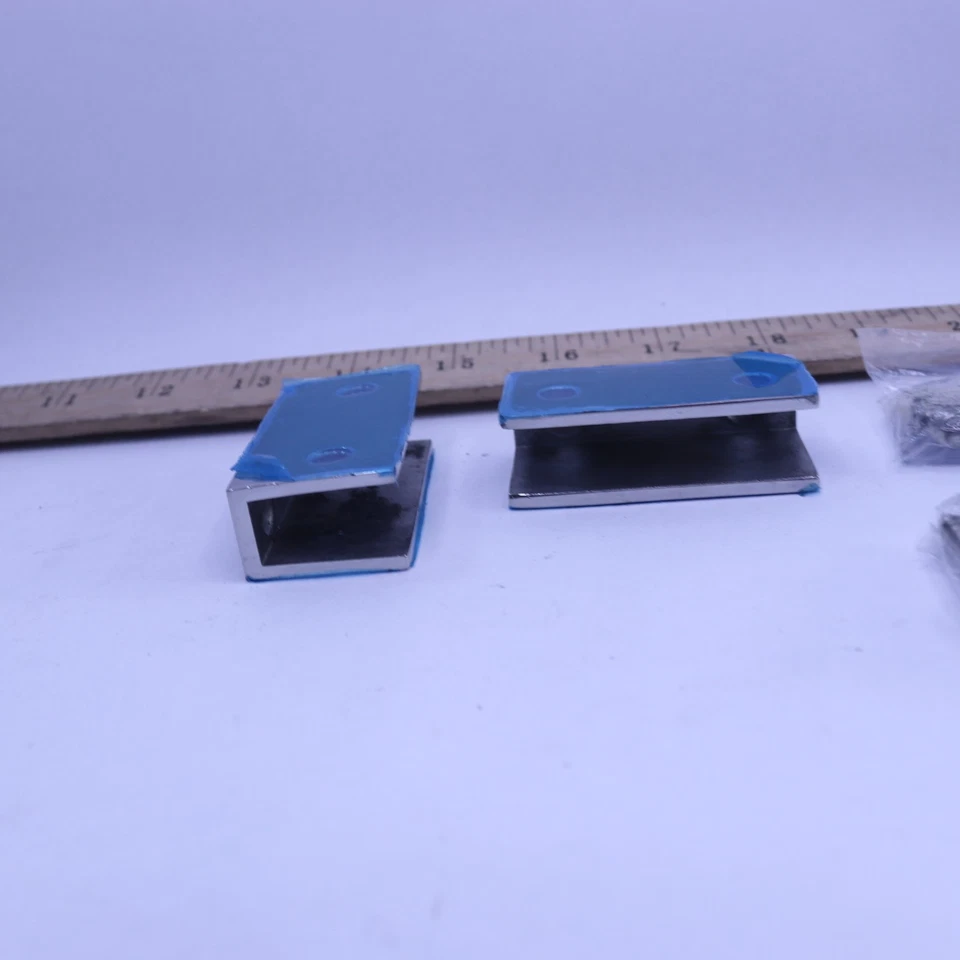 (2-Pk) Alise Adjustable Frameless Rectangle Glass Shelf Bracket Holder BL2000-2 - Image 4 of 4