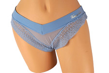 .VTG INCREDIBLE BY VICTORIA'S SECRET LOGO MASH LACE TRIM BRAZILIAN SLIP PANTY XL