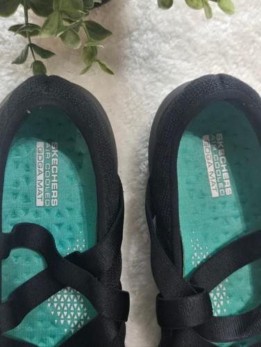 Skechers schwarz Air Cooled Goga Mat Serene Elation Mary Jane sportliche Ballerinas, 10 - Bild 6 von 6