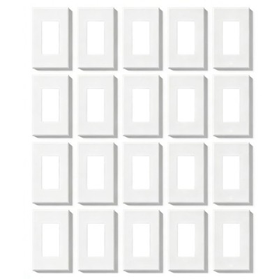 BRAND NEW 80301-SW 1-Gang Screwless Wall Plate Decora White - 20 Pieces per box