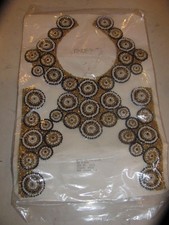 Gold White Black Glass Bead Sew On Women's Collar Cuff Embroidered applique