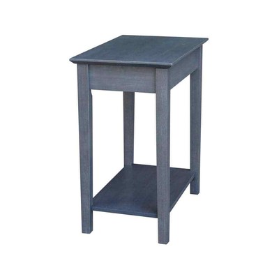 25'' H Narrow Heather Gray Solid Wood End Table for Space-Saving Storage