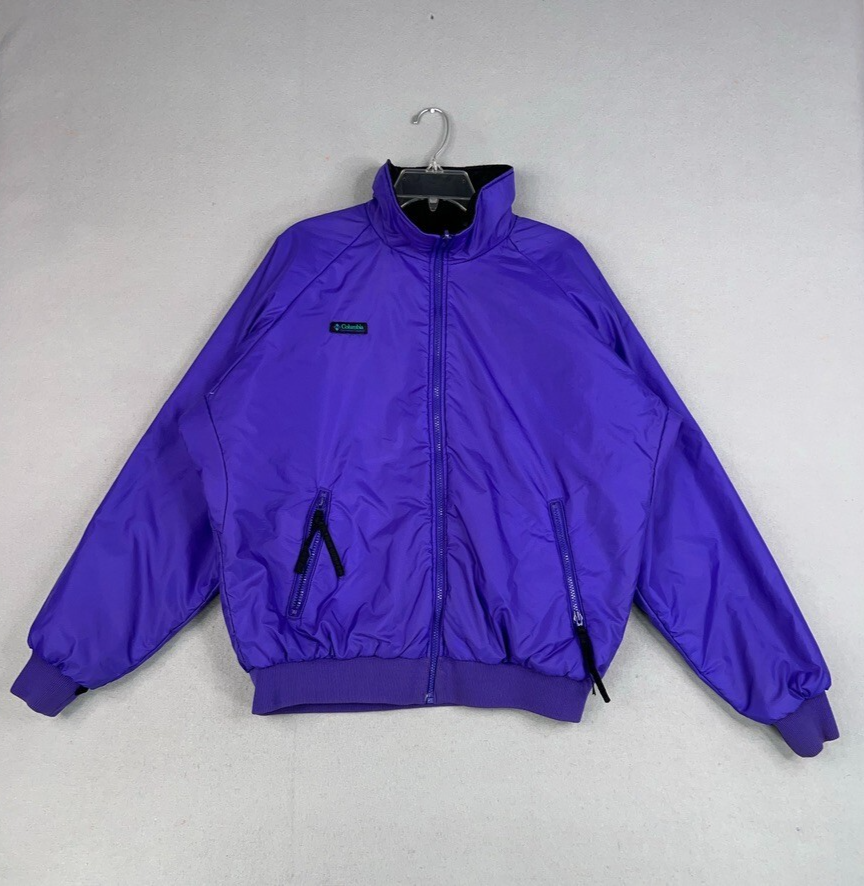Vintage Columbia Reversible Thinsulate Ski Jacket Mens Large Purple Black