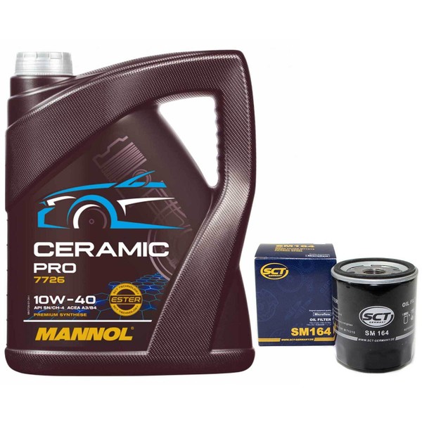 MotoröL Set 10W-40 Mannol 5 Liter + ÖLfilter SM 164 FüR Austin Land Rover MG-image