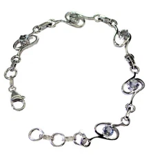 engaging Green Amethyst Silver Green Bracelet handcrafted L-7.5in US