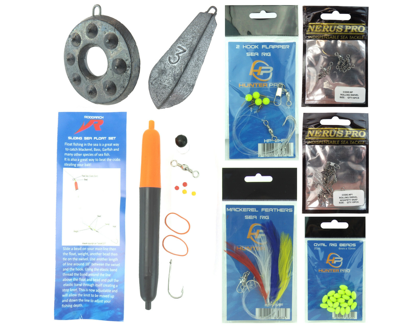 Complete Sea Fishing Kit Fishing Rod & Reel Seat Tackle Box Net Sea