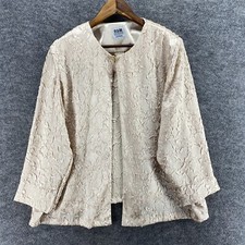 R&M Richards Blazer Women L Large Beige Gaphe...