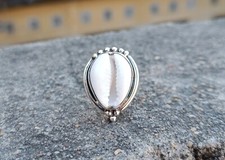 Natural Cowrie Shell Ring, 925 Sterling Silver Cowrie Shell Ring Handmade Ring