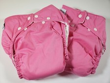 2 Fuzzi Bunz Cloth Diapers "Perfect Size" w Inserts Large 25-45 lbs Pink NWOT