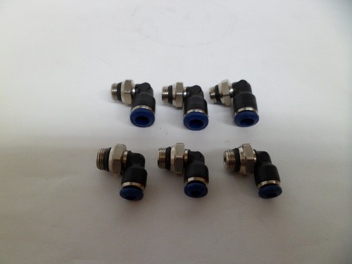 PUSH TO CONNECT ELBOWS LOT OF 6pcs. 3-ea. 1/4" TUBE & 3ea. 5/32" TUBE N.O.S. - Picture 2 of 2