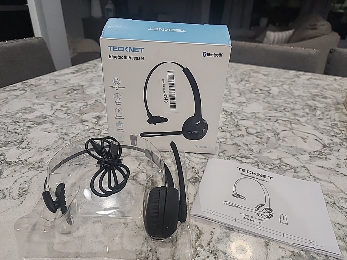TECKNET Bluetooth Headset, Wireless On Ear Headphones with Noise