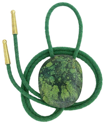 Cabochon tibétain en toile d'araignée turquoise - Pierre précieuse
