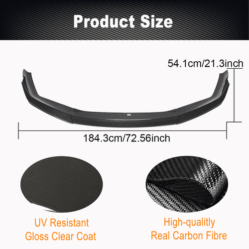 Fit For BMW 5Series F90 M5 Sedan 2021 Real Carbon Fiber Front Bumper Lip Spoiler - Picture 8 of 13