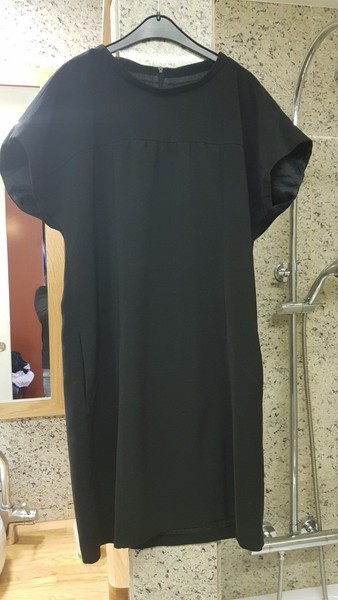 S.Oliver vestido negro  bolsillos vestito Kleid dress robe costó 89€  chic L 40