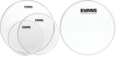 Evans G2 Clear 3-piece Tom Pack - 10/12/16 inch + Evans TT08G2 Value Bundle