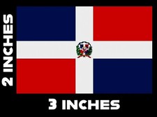 2"x 3" Dominican Republic Flag Patch- Easy iron on heat press