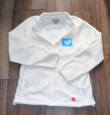 Sportiqe Jacket Adult XS Soft Shell Fleece White Outdoors Casual Snowbird Logo