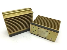 Lot of 2 Aluminum Semiconductor Style Heat Sinks, Finns: 22, 6" x 5" x 2.5"