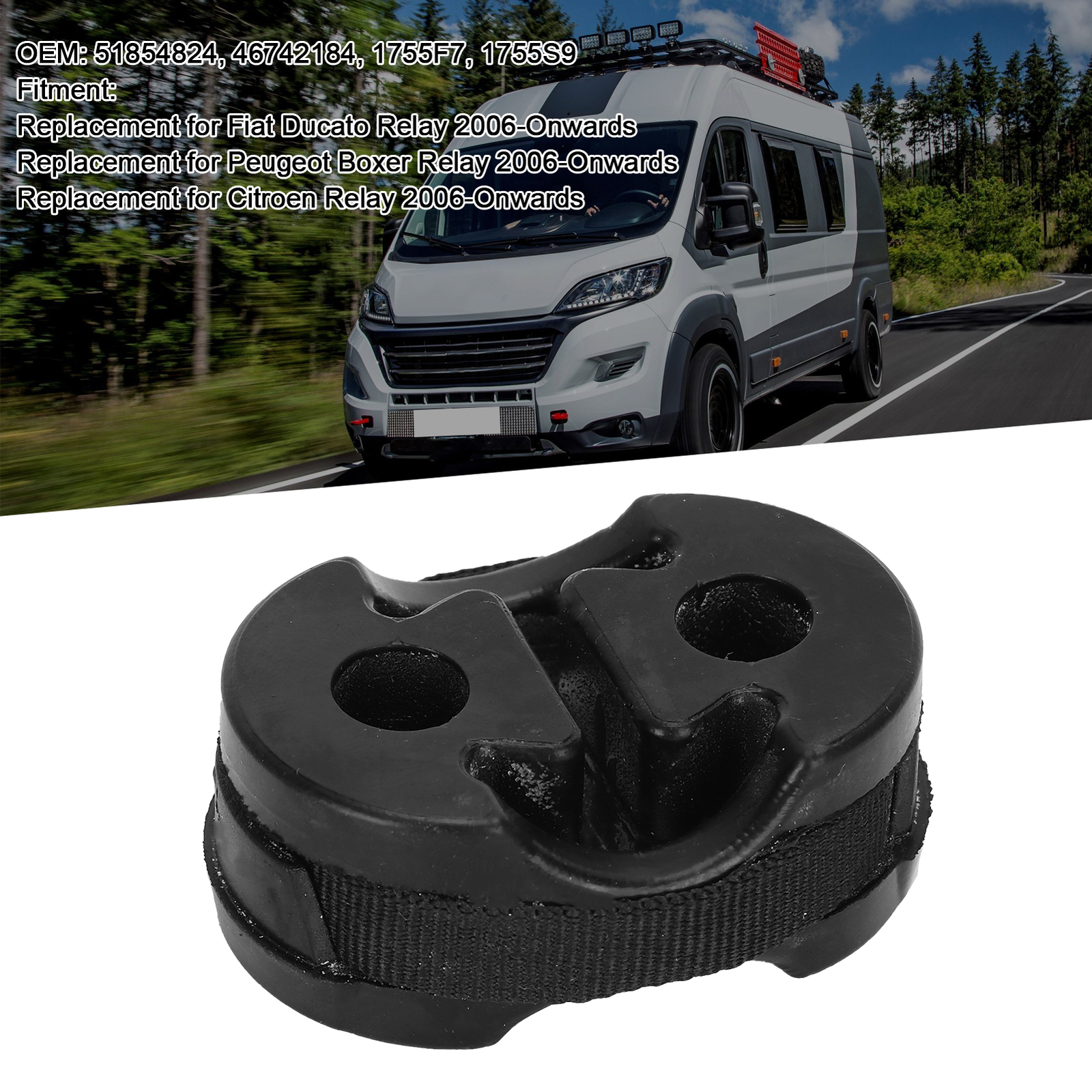 FIAT Ducato Exhaust Rubber Hanger Mount - Replacement Part For All Models