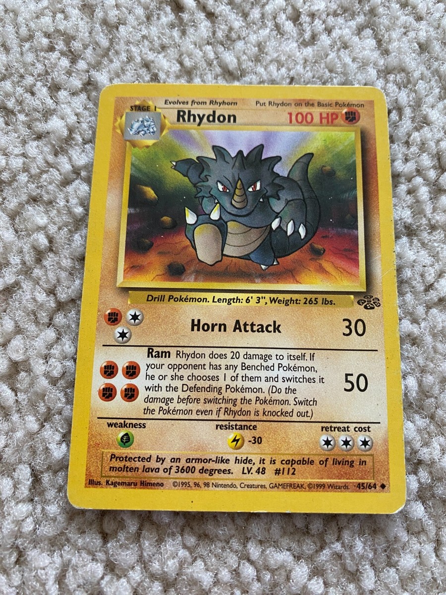 1999 rhydon pokemon card value Rhydon [1st Edition] #45 Prices | Pokemon Jungle