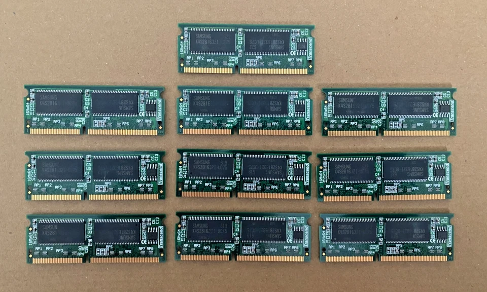 Transcend TS8MSS64V8C2 144PIN PC100 Unbuffered DIMM 64MB With 8Mx16 CL2, 2pc Lot - Image 2 of 3