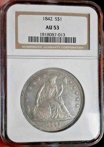 1842  Seated Dollar $1 NGC AU53