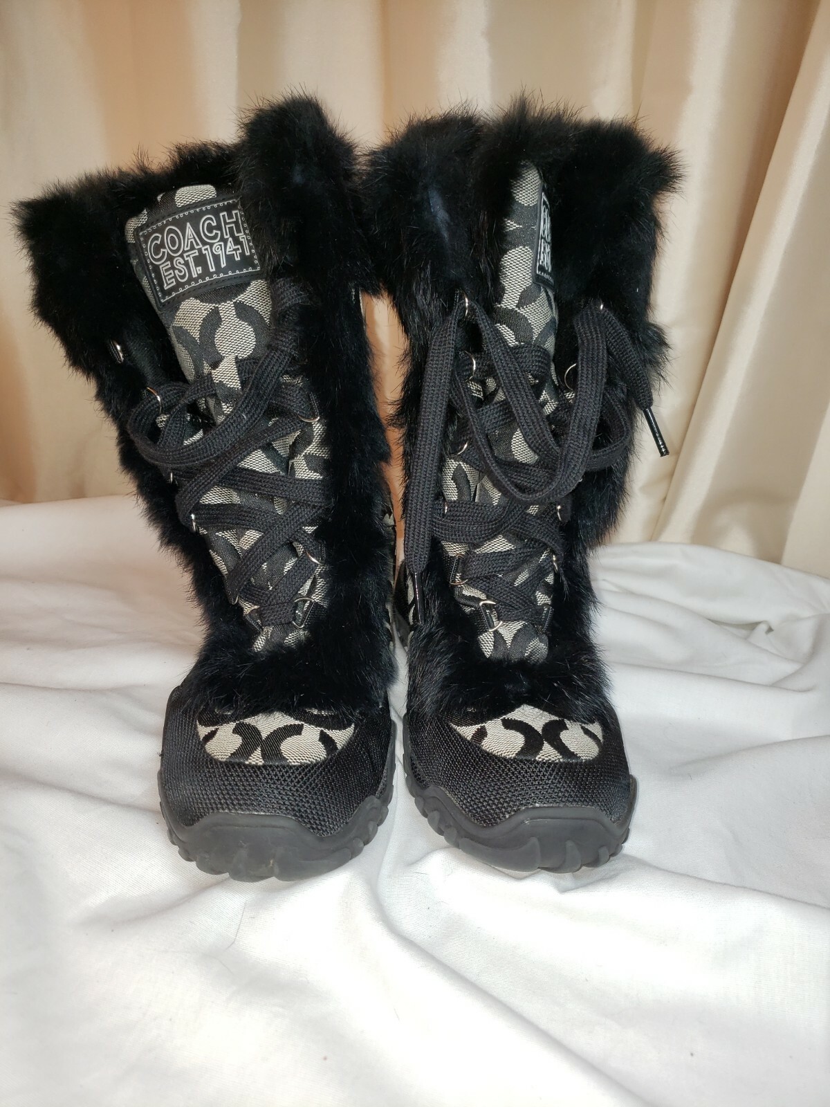 coach fur lined boots
