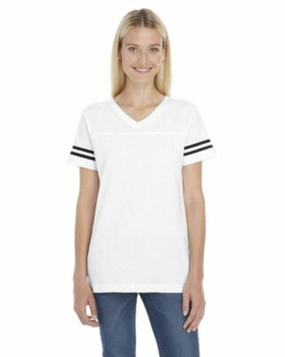 LAT - Women's Fine Jersey V-Neck Football Tee Ladies T Shirt S M L XL 2XL 3537