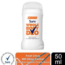 Sure Women Whole Body Deodorant Stick Fresh Citrus Aluminium Free, 50ml