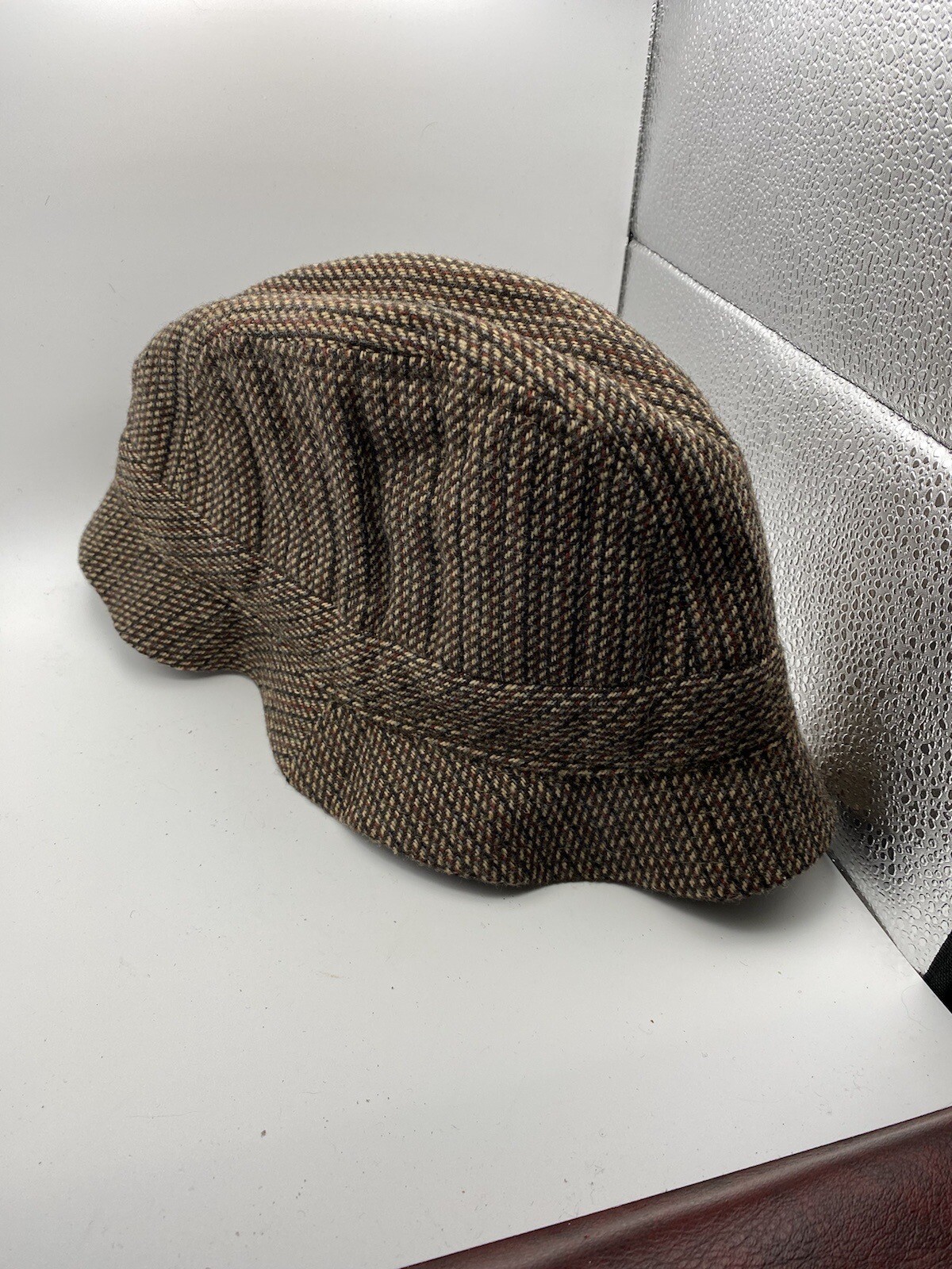 Vintage Totes Mens Tan Houndstooth Hat Fashion Access… Gem